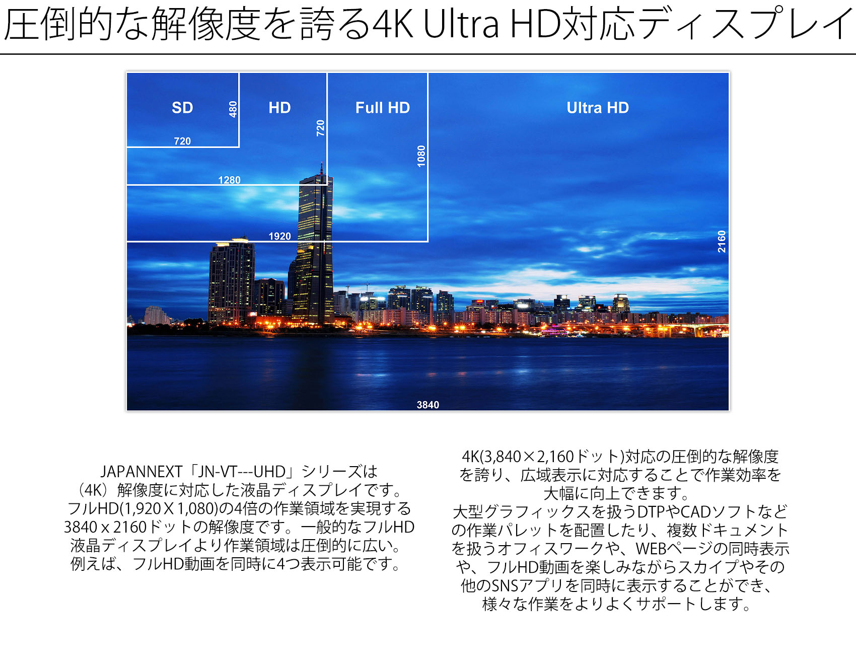 JAPANNEXT JN-IPS4302TUHD 4K 43インチ液晶ディスプレイ UHD PCモニター-japannext