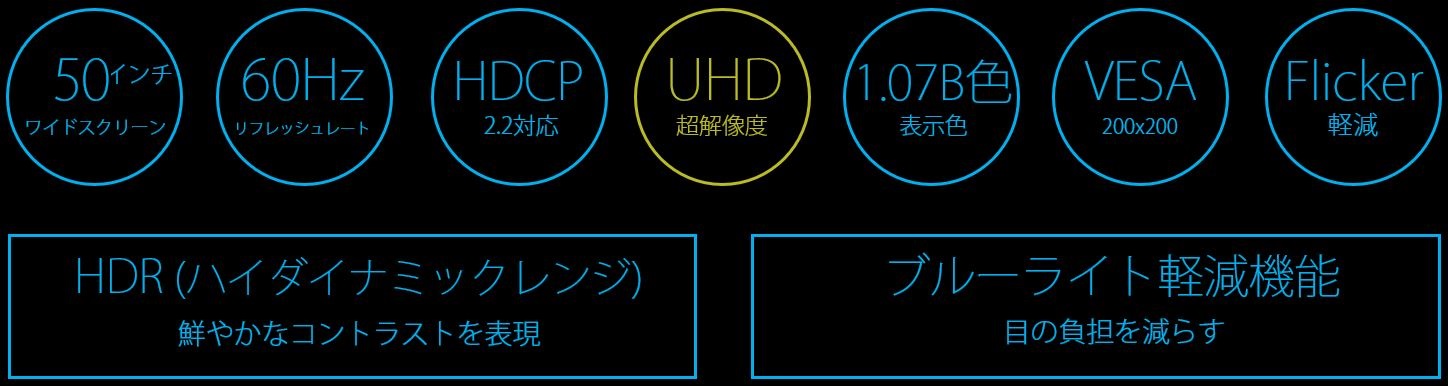 JN-VT5000UHDR 4K モニター 50型 UHDディスプレイ HDMI2.0 HDCP2.2 HDR