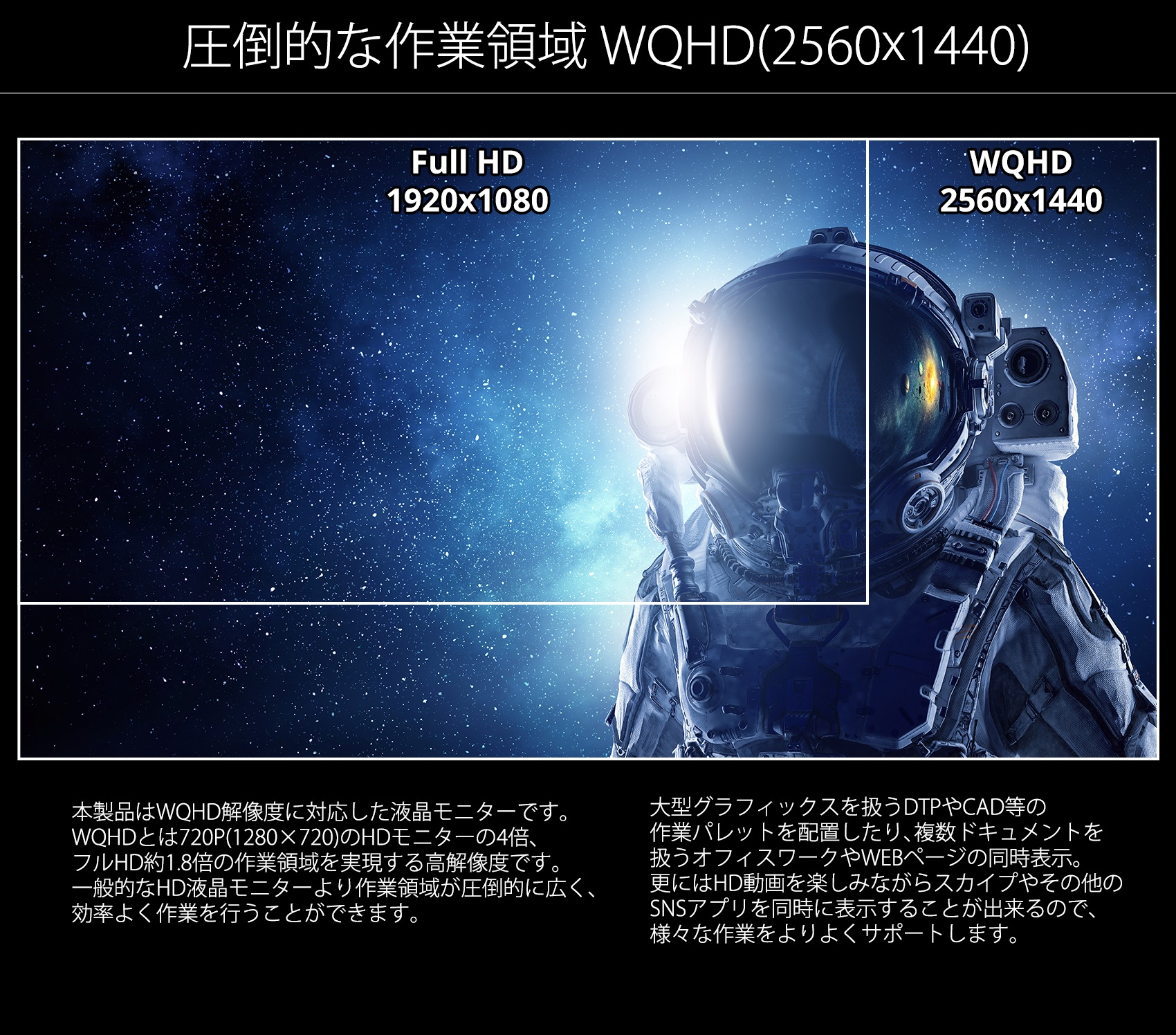 JAPANNEXT「JN-T27WQHD-C65W」27型WQHD(2560×1440) デスクワーク液晶モニター(Type-C 65W給電、FreeSync,フレームレス、非光沢パネル)  – JAPANNEXT 4K WQHDなど超解像度、ゲーミング、曲面など特殊液晶モニター