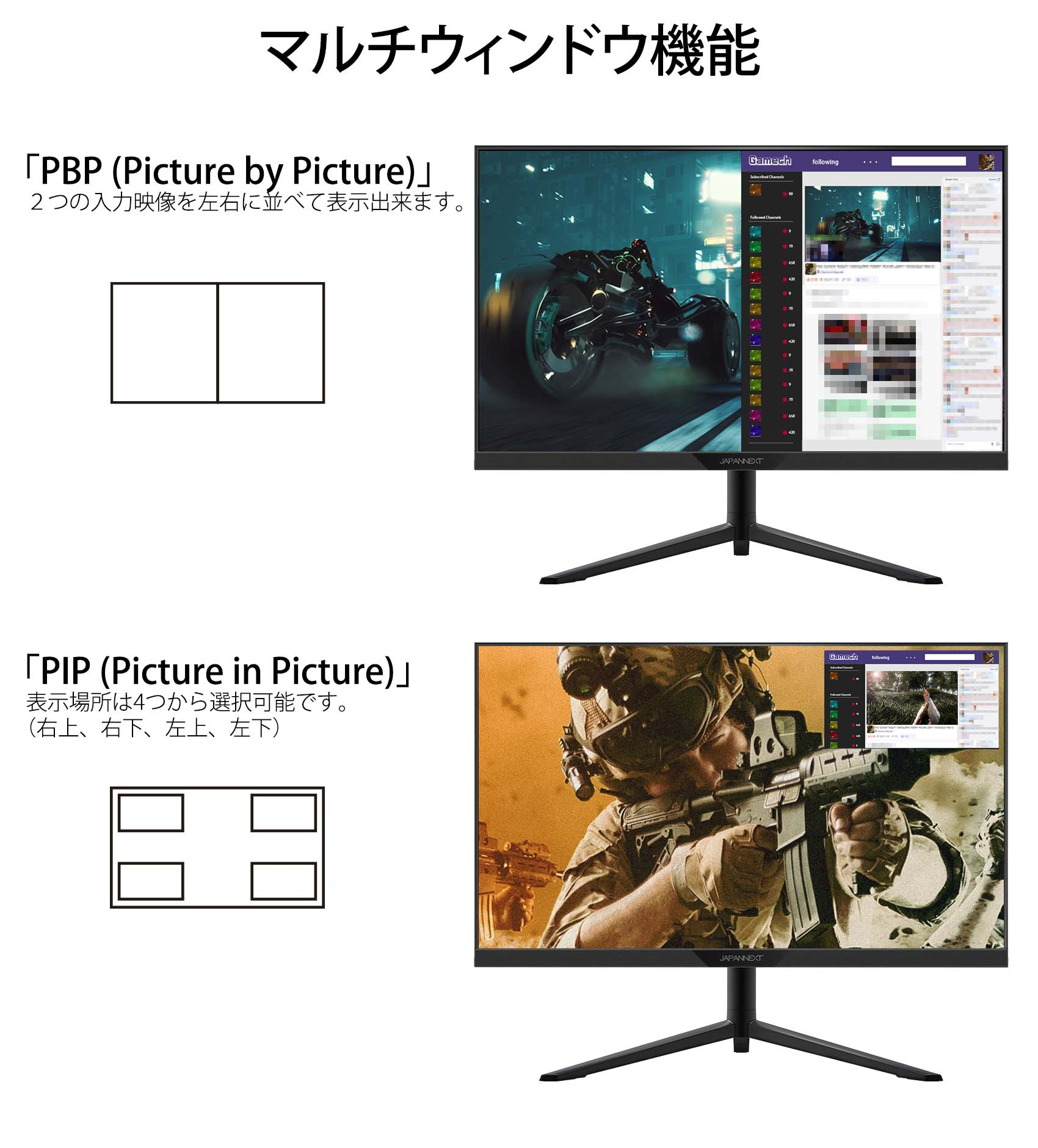 JAPANNEXT 「GX28」 <br>HDMI2.1対応28インチ4K(3840×2160)ゲーミングモニター<br>(HDMI,DP,144Hz,KVM機能,昇降スタンド,ピボット対応)  | 液晶ディスプレイ | | japannext