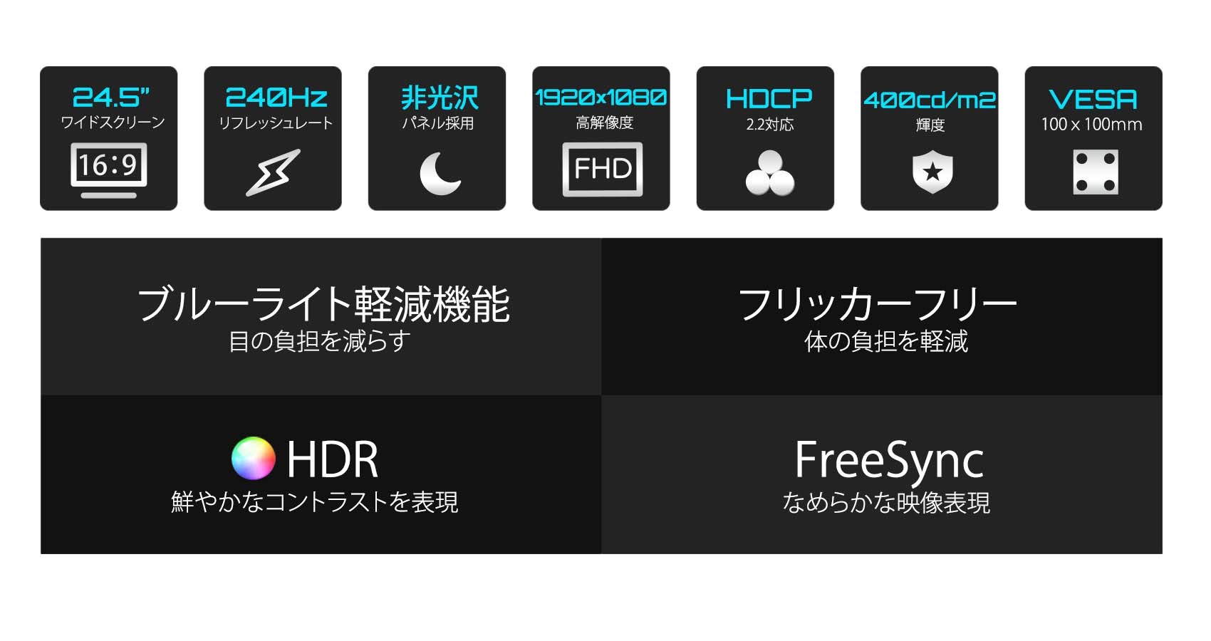 JAPANNEXT「JN-IPS245FHDR240」<br> 24.5型 IPS系パネル搭載<br> 240Hz対応フルHDゲーミングモニター<br>  (HDMI DP) | 液晶ディスプレイ | | japannext