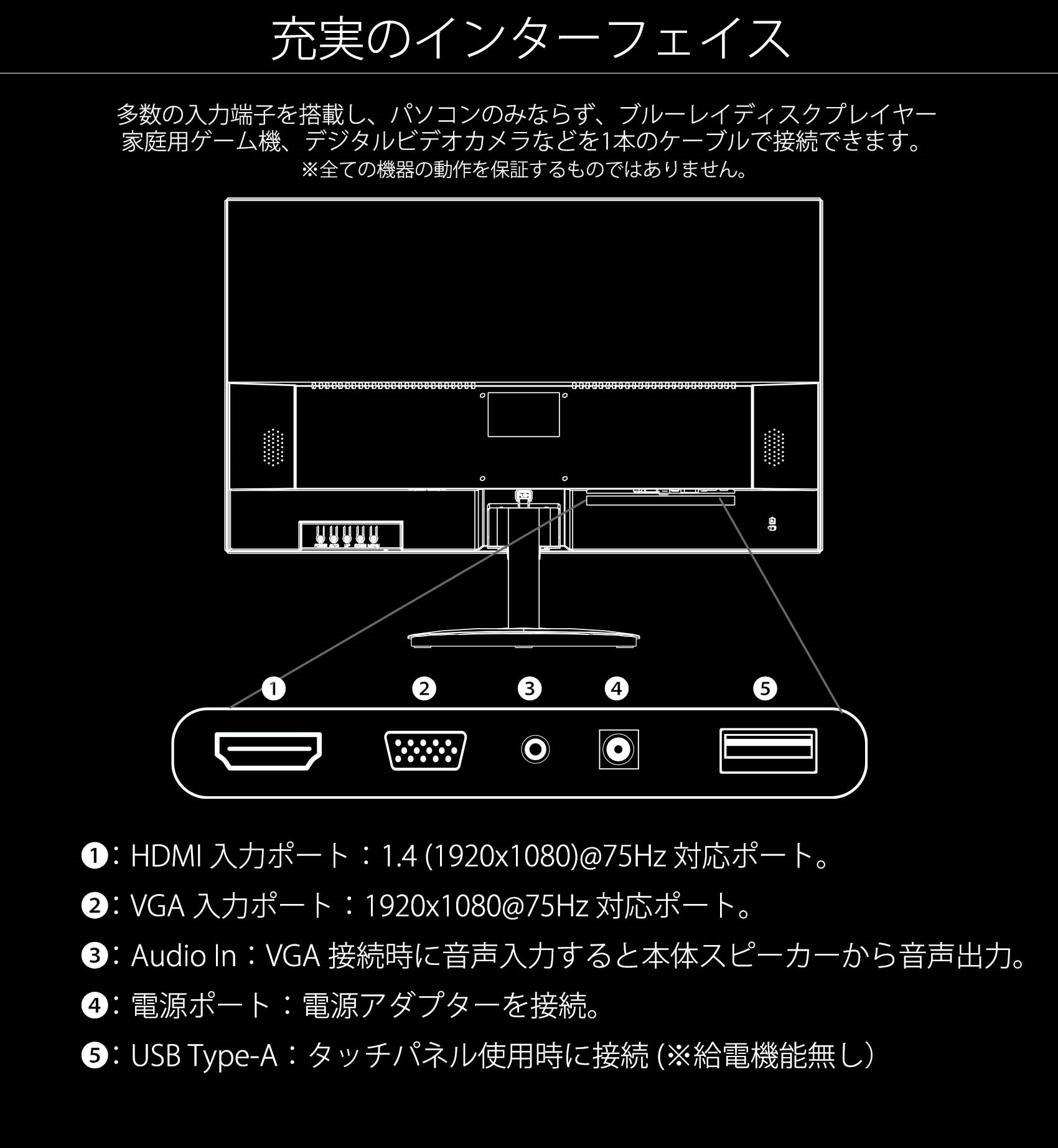 JAPANNEXT JN-IPS238FHD-T 10点マルチタッチ対応 23.8インチ IPSパネル 
