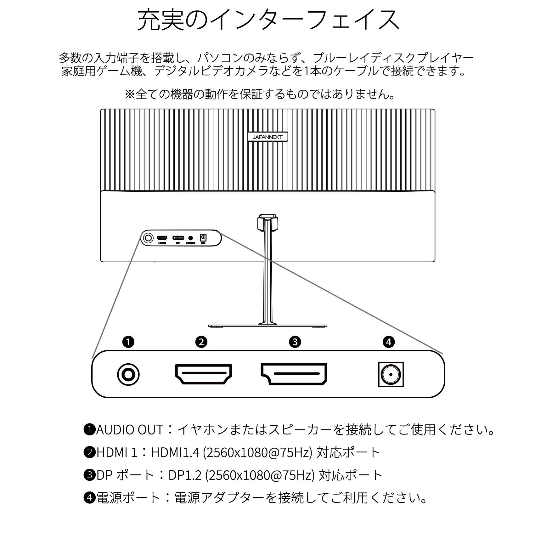 JAPANNEXT「JN-V233WFHD」<br>23.3型VAパネル搭載WFHDモニター<br> (HDMI, DP、WFHD解像度2560× 1080) | 液晶ディスプレイ | | japannext