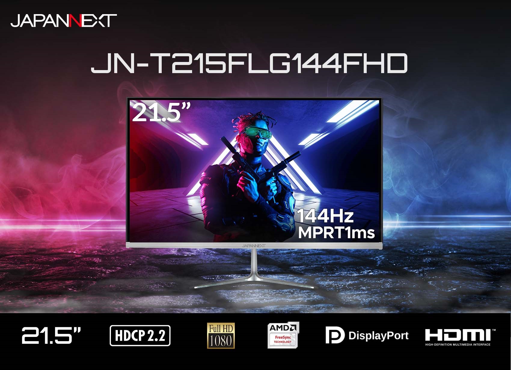 JAPANNEXT 「JN-T215FLG144FHD」21.5型フルHDパネル搭載144Hz対応ゲーミングモニター HDMI DP –  JAPANNEXT 4K WQHDなど超解像度、ゲーミング、曲面など特殊液晶モニター