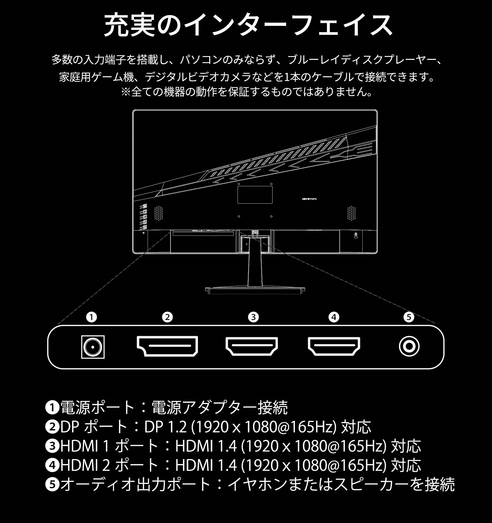 JAPANNEXT 「JN-T24165FHDR-D」 24インチゲーミングモニター 165Hz 