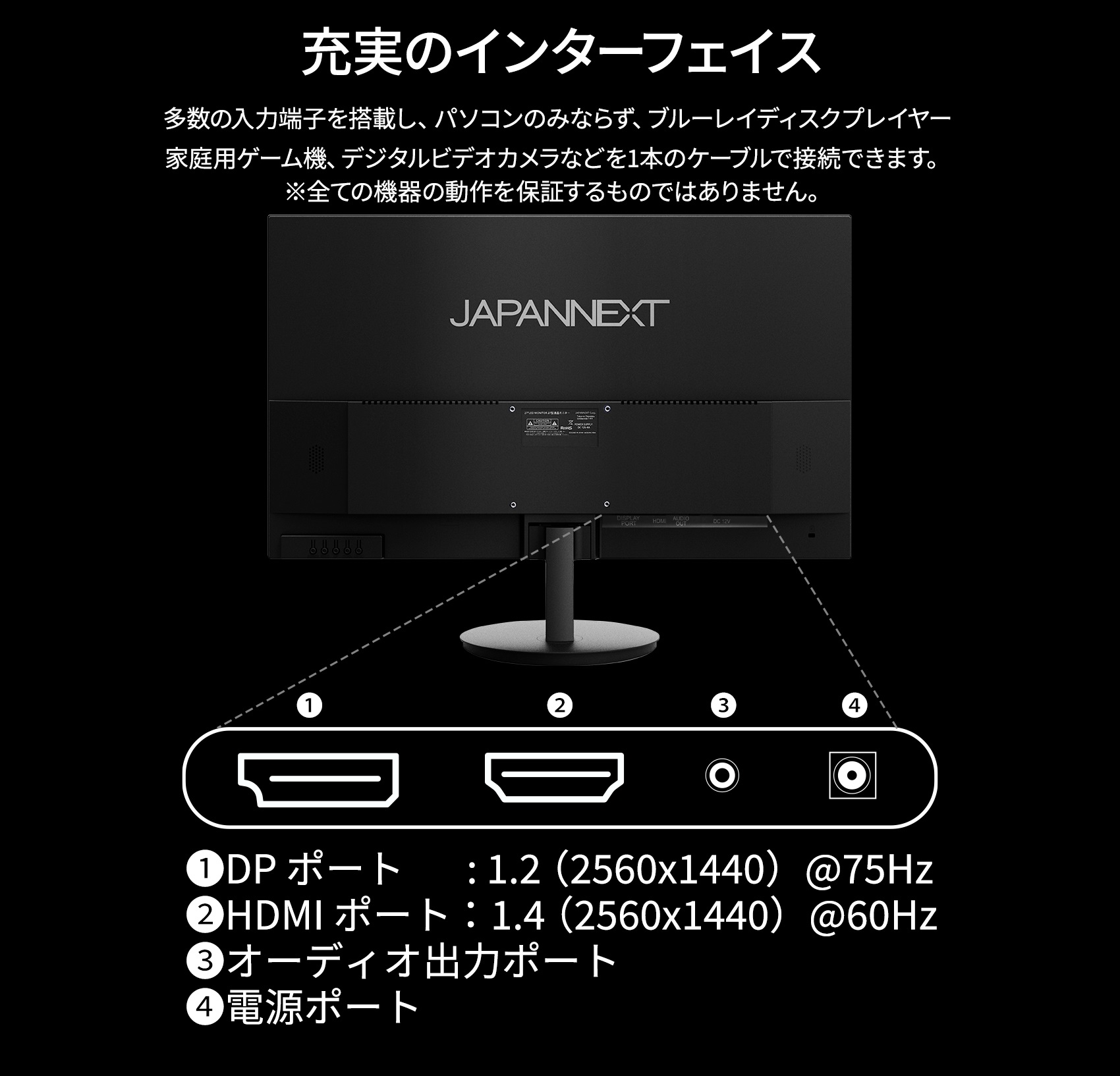 JAPANNEXT 「JN-IPS271WQHD-N」27インチ WQHD(2560 x 1440) 液晶 